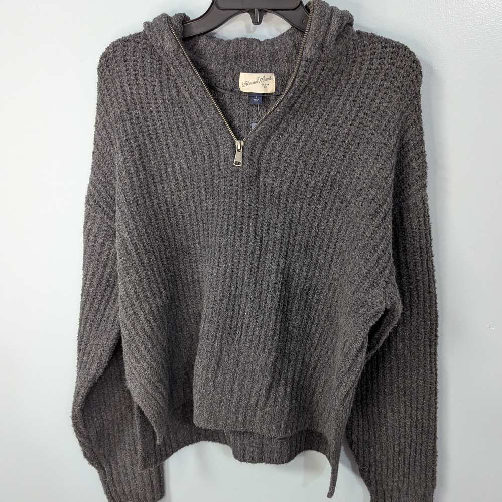 Universal  Thread Gray Knit Half-Zip Sweater S